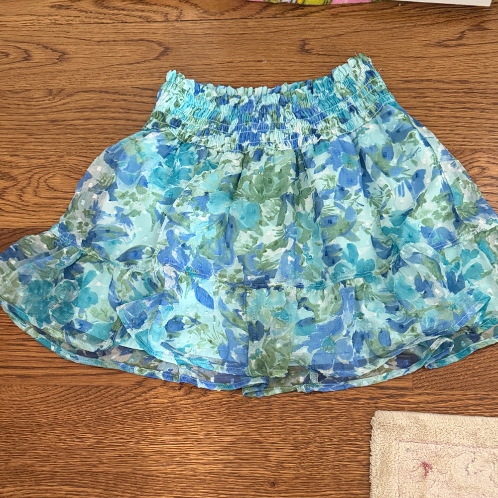 abercrombie kids Blue and Aqua Floral Tiered Skirt